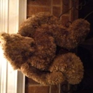 Big sage green soft with beaded feet bear bought from Pier 1 imports